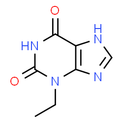 ChemSpider 2D Image | 3-Ethyl-3,7-dihydro-1H-purine-2,6-dione | C7H8N4O2