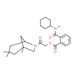 ChemSpider 2D Image | 2-Oxo-2-(1,3,3-trimethyl-6-azabicyclo[3.2.1]oct-6-yl)ethyl 2-[cyclohexyl(methyl)carbamoyl]benzoate | C27H38N2O4