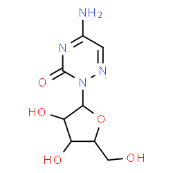 ChemSpider 2D Image | 5-Amino-2-pentofuranosyl-1,2,4-triazin-3(2H)-one | C8H12N4O5