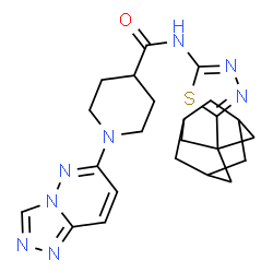 ChemSpider 2D Image | N-[5-(Adamantan-1-yl)-1,3,4-thiadiazol-2-yl]-1-([1,2,4]triazolo[4,3-b]pyridazin-6-yl)-4-piperidinecarboxamide | C23H28N8OS