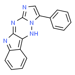 ChemSpider 2D Image | 3-Phenyl-5H-imidazo[1',2':2,3][1,2,4]triazino[5,6-b]indole | C17H11N5