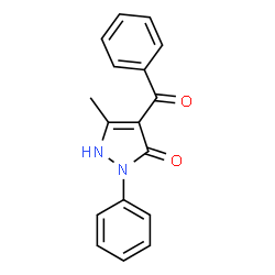 ChemSpider 2D Image | 1-phenyl-3-methyl-4-benzoylpyrazol-5-one | C17H14N2O2
