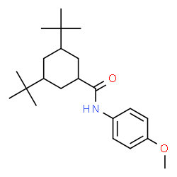 ChemSpider 2D Image | 3,5-ditert-butyl-N-(4-methoxyphenyl)cyclohexanecarboxamide | C22H35NO2