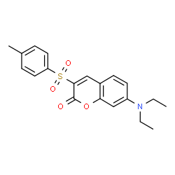 ChemSpider 2D Image | 7-(Diethylamino)-3-[(4-methylphenyl)sulfonyl]-2H-chromen-2-one | C20H21NO4S