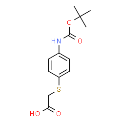 ChemSpider 2D Image | {[4-({[(2-Methyl-2-propanyl)oxy]carbonyl}amino)phenyl]sulfanyl}acetic acid | C13H17NO4S