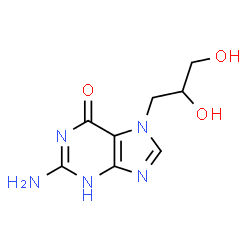 ChemSpider 2D Image | 3-(2-amino-6-hydroxy-7H-purin-7-yl)propane-1,2-diol | C8H11N5O3