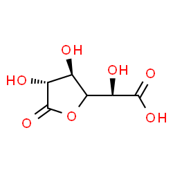 ChemSpider 2D Image | (2R)-[(3R,4R)-3,4-Dihydroxy-5-oxotetrahydro-2-furanyl](hydroxy)acetic acid | C6H8O7