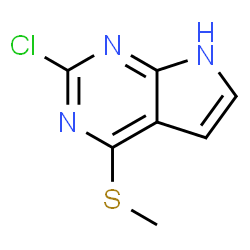 ChemSpider 2D Image | 2-chloro-4-(methylthio)-7H-pyrrolo[2,3-d]pyrimidine | C7H6ClN3S