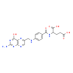 ChemSpider 2D Image | N-(4-{[(2-Amino-4-hydroxypteridin-6-yl)methyl]amino}benzoyl)glutamic acid | C19H19N7O6