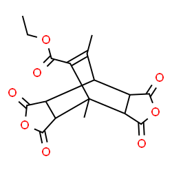 ChemSpider 2D Image | Ethyl 1,14-dimethyl-3,5,9,11-tetraoxo-4,10-dioxatetracyclo[5.5.2.0~2,6~.0~8,12~]tetradec-13-ene-13-carboxylate | C17H16O8