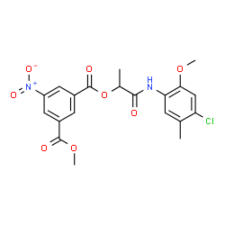ChemSpider 2D Image | 1-[(4-Chloro-2-methoxy-5-methylphenyl)amino]-1-oxo-2-propanyl methyl 5-nitroisophthalate | C20H19ClN2O8