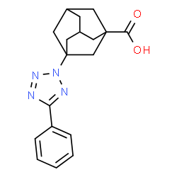 ChemSpider 2D Image | 3-(5-Phenyl-2H-tetrazol-2-yl)-1-adamantanecarboxylic acid | C18H20N4O2