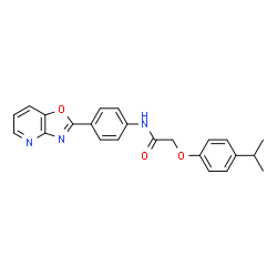 ChemSpider 2D Image | 2-(4-Isopropylphenoxy)-N-[4-([1,3]oxazolo[4,5-b]pyridin-2-yl)phenyl]acetamide | C23H21N3O3