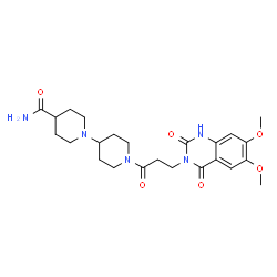 ChemSpider 2D Image | 1'-[3-(6,7-Dimethoxy-2,4-dioxo-1,4-dihydro-3(2H)-quinazolinyl)propanoyl]-1,4'-bipiperidine-4-carboxamide | C24H33N5O6