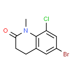 ChemSpider 2D Image | 6-Bromo-8-chloro-1-methyl-3,4-dihydro-2(1H)-quinolinone | C10H9BrClNO