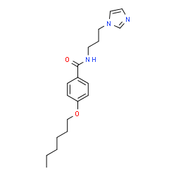 ChemSpider 2D Image | 4-(Hexyloxy)-N-[3-(1H-imidazol-1-yl)propyl]benzamide | C19H27N3O2