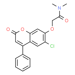 ChemSpider 2D Image | 2-[(6-Chloro-2-oxo-4-phenyl-2H-chromen-7-yl)oxy]-N,N-dimethylacetamide | C19H16ClNO4