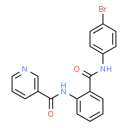 ChemSpider 2D Image | N-{2-[(4-Bromophenyl)carbamoyl]phenyl}nicotinamide | C19H14BrN3O2