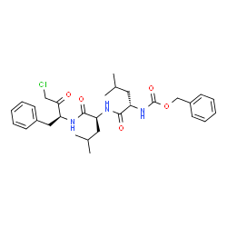 ChemSpider 2D Image | N-[(Benzyloxy)carbonyl]-L-leucyl-N-[(2S)-4-chloro-3-oxo-1-phenyl-2-butanyl]-L-leucinamide | C30H40ClN3O5