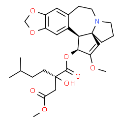 ChemSpider 2D Image | O~3~-[(2S)-2-Hydroxy-2-(2-methoxy-2-oxoethyl)-5-methylhexanoyl]cephalotaxine | C28H37NO8