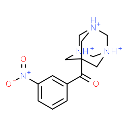 ChemSpider 2D Image | 7-(3-Nitrobenzoyl)-1,3,5-triazoniatricyclo[3.3.1.1~3,7~]decane | C14H19N4O3