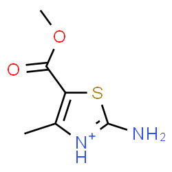 ChemSpider 2D Image | 2-Amino-5-(methoxycarbonyl)-4-methyl-1,3-thiazol-3-ium | C6H9N2O2S