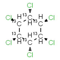 ChemSpider 2D Image | (1R,2R,3S,4S,5S,6S)-1,2,3,4,5,6-Hexachloro(~13~C_6_)cyclohexane | 13C6H6Cl6