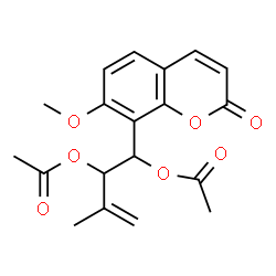 ChemSpider 2D Image | 4-(7-Methoxy-2-oxo-2H-chromen-8-yl)-2-methyl-1-butene-3,4-diyl diacetate | C19H20O7