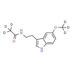ChemSpider 2D Image | N-(2-{5-[(~2~H_3_)Methyloxy]-1H-indol-3-yl}ethyl)(~2~H_3_)acetamide | C13H10D6N2O2
