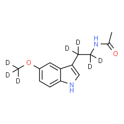 ChemSpider 2D Image | N-[2-{5-[(~2~H_3_)Methyloxy]-1H-indol-3-yl}(~2~H_4_)ethyl]acetamide | C13H9D7N2O2