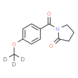 ChemSpider 2D Image | 1-{4-[(~2~H_3_)Methyloxy]benzoyl}-2-pyrrolidinone | C12H10D3NO3