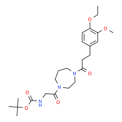 ChemSpider 2D Image | 2-Methyl-2-propanyl (2-{4-[3-(4-ethoxy-3-methoxyphenyl)propanoyl]-1,4-diazepan-1-yl}-2-oxoethyl)carbamate | C24H37N3O6
