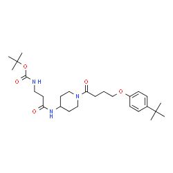 ChemSpider 2D Image | 2-Methyl-2-propanyl {3-[(1-{4-[4-(2-methyl-2-propanyl)phenoxy]butanoyl}-4-piperidinyl)amino]-3-oxopropyl}carbamate | C27H43N3O5