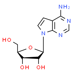 ChemSpider 2D Image | 7-(beta-D-Ribofuranosyl)-7H-pyrrolo[2,3-d]pyrimidin-4-amine | C11H14N4O4