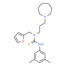 ChemSpider 2D Image | 1-[3-(1-Azepanyl)propyl]-3-(3,5-dimethylphenyl)-1-(2-furylmethyl)thiourea | C23H33N3OS