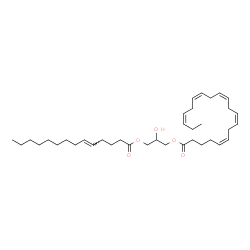 ChemSpider 2D Image | 2-Hydroxy-3-[(5E)-5-tetradecenoyloxy]propyl (5Z,8Z,11Z,14Z,17Z)-5,8,11,14,17-icosapentaenoate | C37H60O5