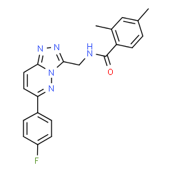ChemSpider 2D Image | N-{[6-(4-Fluorophenyl)[1,2,4]triazolo[4,3-b]pyridazin-3-yl]methyl}-2,4-dimethylbenzamide | C21H18FN5O