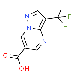ChemSpider 2D Image | 3-(Trifluoromethyl)pyrazolo[1,5-a]pyrimidine-6-carboxylic acid | C8H4F3N3O2