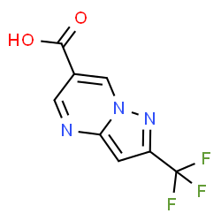 ChemSpider 2D Image | 2-(Trifluoromethyl)pyrazolo[1,5-a]pyrimidine-6-carboxylic acid | C8H4F3N3O2