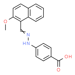 ChemSpider 2D Image | 4-{2-[(2-Methoxy-1-naphthyl)methylene]hydrazino}benzoic acid | C19H16N2O3