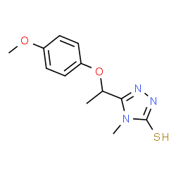ChemSpider 2D Image | 5-(1-(4-Methoxyphenoxy)ethyl)-4-methyl-4H-1,2,4-triazole-3-thiol | C12H15N3O2S