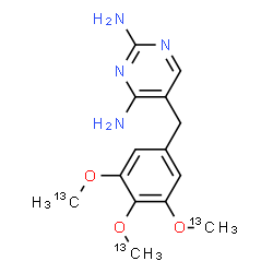 ChemSpider 2D Image | 5-{3,4,5-Tris[(~13~C)methyloxy]benzyl}-2,4-pyrimidinediamine | C1113C3H18N4O3