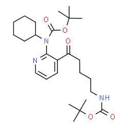 ChemSpider 2D Image | 2-Methyl-2-propanyl cyclohexyl{3-[5-({[(2-methyl-2-propanyl)oxy]carbonyl}amino)pentanoyl]-2-pyridinyl}carbamate | C26H41N3O5