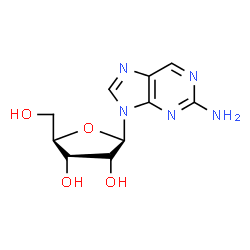 ChemSpider 2D Image | 9-(beta-D-Ribofuranosyl)-9H-purin-2-amine | C10H13N5O4