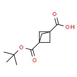 ChemSpider 2D Image | 3-(tert-Butoxycarbonyl)bicyclo[1.1.1]pentane-1-carboxylic acid | C11H16O4