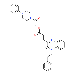 ChemSpider 2D Image | 2-Oxo-2-(4-phenyl-1-piperazinyl)ethyl 3-[3-oxo-4-(2-phenylethyl)-3,4-dihydro-2-quinoxalinyl]propanoate | C31H32N4O4