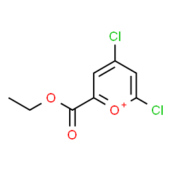 ChemSpider 2D Image | 2,4-Dichloro-6-(ethoxycarbonyl)pyrylium | C8H7Cl2O3