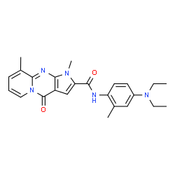 ChemSpider 2D Image | N-[4-(Diethylamino)-2-methylphenyl]-1,9-dimethyl-4-oxo-1,4-dihydropyrido[1,2-a]pyrrolo[2,3-d]pyrimidine-2-carboxamide | C24H27N5O2