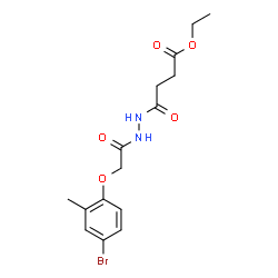 ChemSpider 2D Image | Ethyl 4-{2-[(4-bromo-2-methylphenoxy)acetyl]hydrazino}-4-oxobutanoate | C15H19BrN2O5