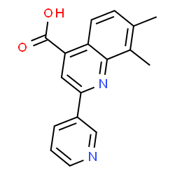 ChemSpider 2D Image | 7,8-Dimethyl-2-(3-pyridinyl)-4-quinolinecarboxylic acid | C17H14N2O2